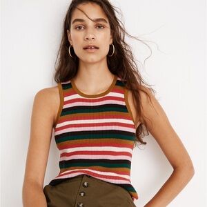 Madewell Striped Bayford Sweater Tank Top
